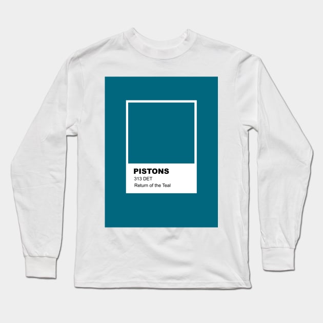 313 Teal Pantone Long Sleeve T-Shirt by marissasiegel